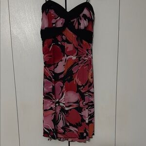 Red and Pink Sleeveless Sheath Cocktail Dress with Sweetheart Neckline